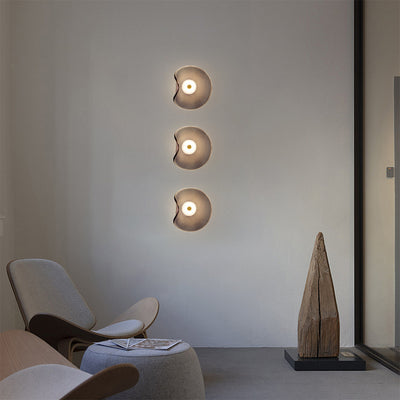 Modern Luxury Round Glass LED Wall Sconce Lamp For Bedroom