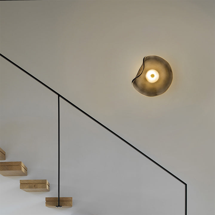 Moderne luxuriöse runde Glas-LED-Wandleuchte für das Schlafzimmer 