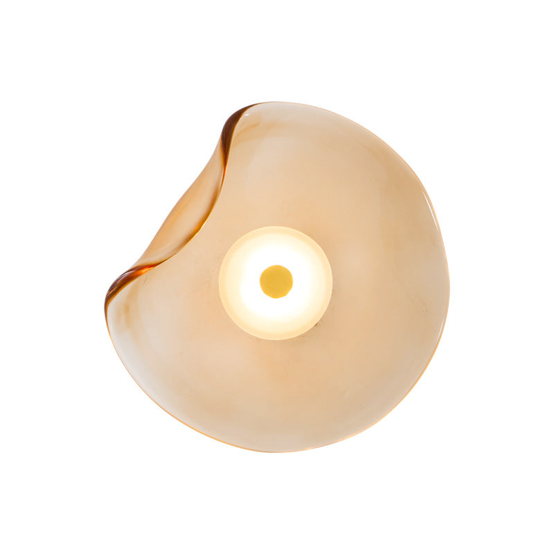 Modern Luxury Round Glass LED Wall Sconce Lamp For Bedroom