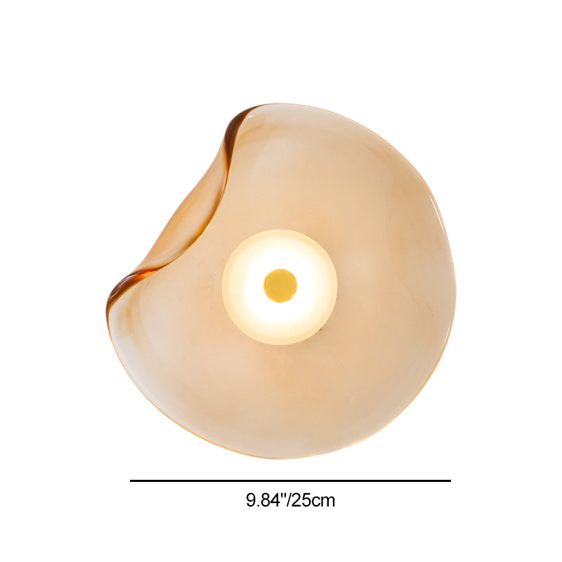 Modern Luxury Round Glass LED Wall Sconce Lamp For Bedroom