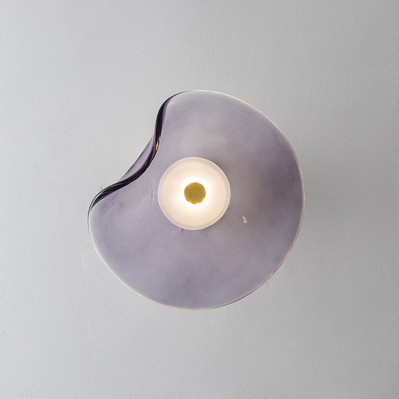 Modern Luxury Round Glass LED Wall Sconce Lamp For Bedroom