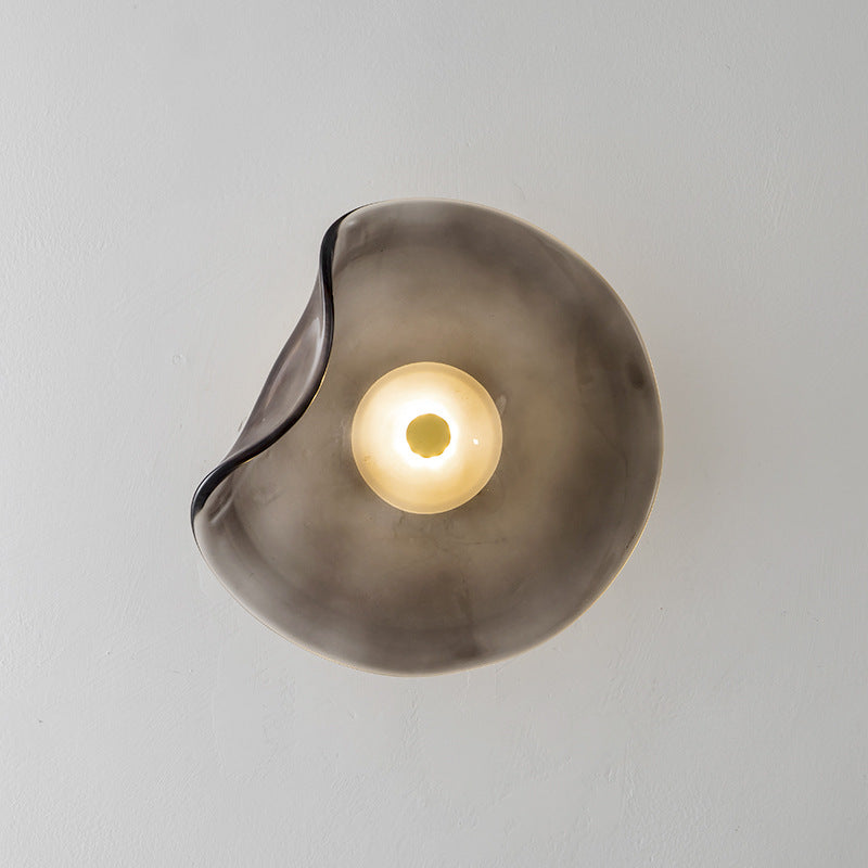 Modern Luxury Round Glass LED Wall Sconce Lamp For Bedroom