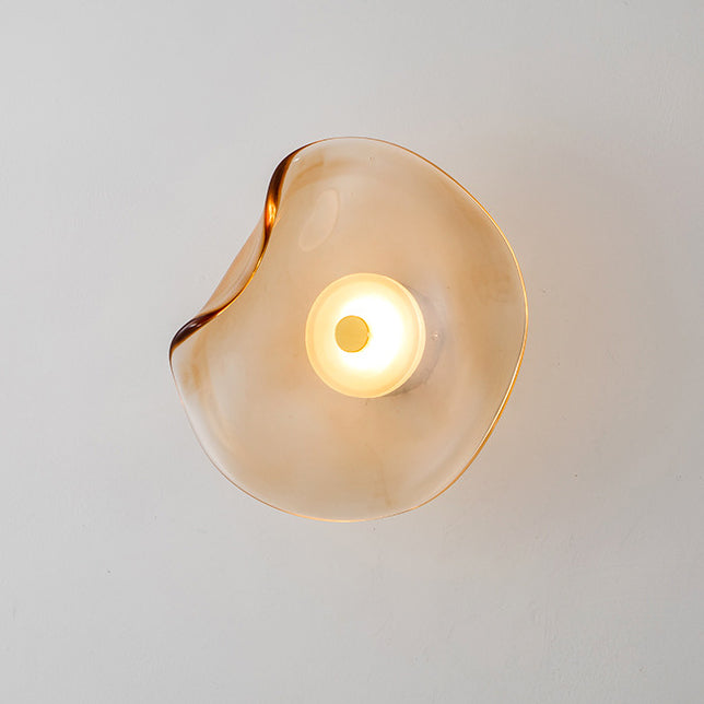 Moderne luxuriöse runde Glas-LED-Wandleuchte für das Schlafzimmer 