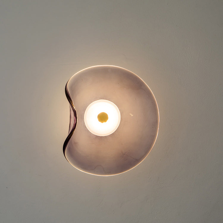 Modern Luxury Round Glass LED Wall Sconce Lamp For Bedroom
