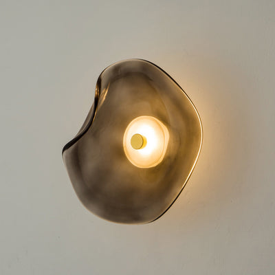 Modern Luxury Round Glass LED Wall Sconce Lamp For Bedroom