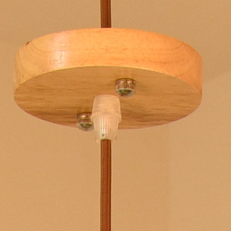 Moderne eklektische Vogelkäfig Holz 1-Licht Pendelleuchte für Wohnzimmer 