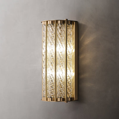 Modern Luxury Cylinder Copper Glass 2/3 Light Wall Sconce Lamp For Living Room