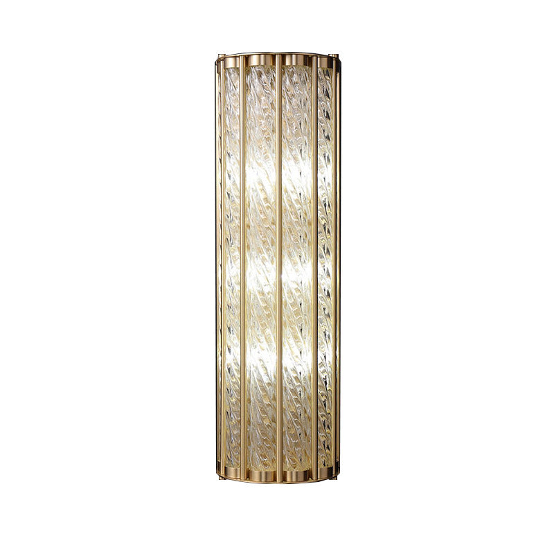 Modern Luxury Cylinder Copper Glass 2/3 Light Wall Sconce Lamp For Living Room