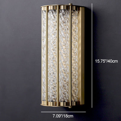 Modern Luxury Cylinder Copper Glass 2/3 Light Wall Sconce Lamp For Living Room