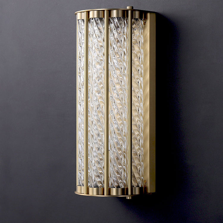Modern Luxury Cylinder Copper Glass 2/3 Light Wall Sconce Lamp For Living Room