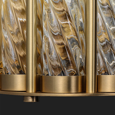 Modern Luxury Cylinder Copper Glass 2/3 Light Wall Sconce Lamp For Living Room