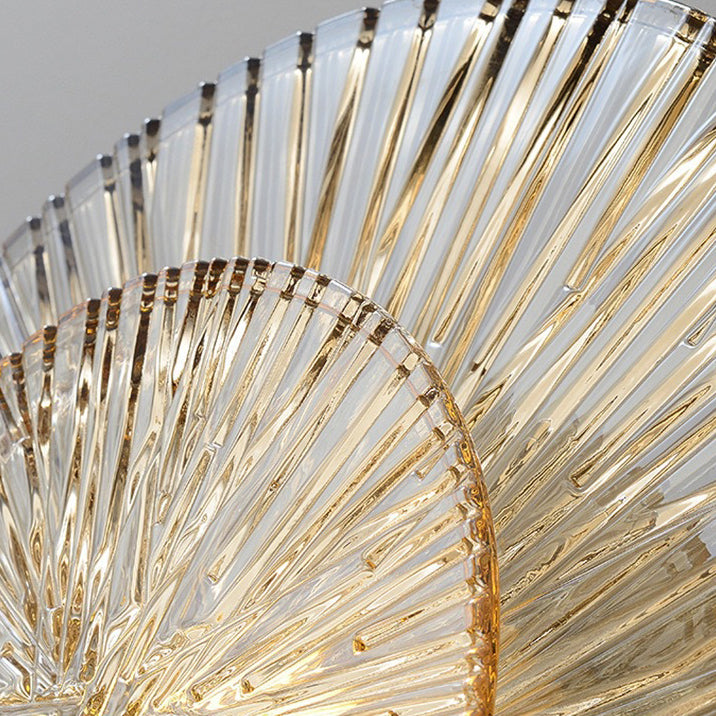 Modern Shabby Chic Transparent Round Copper Glass 1-Light Wall Sconce Lamp For Bedroom
