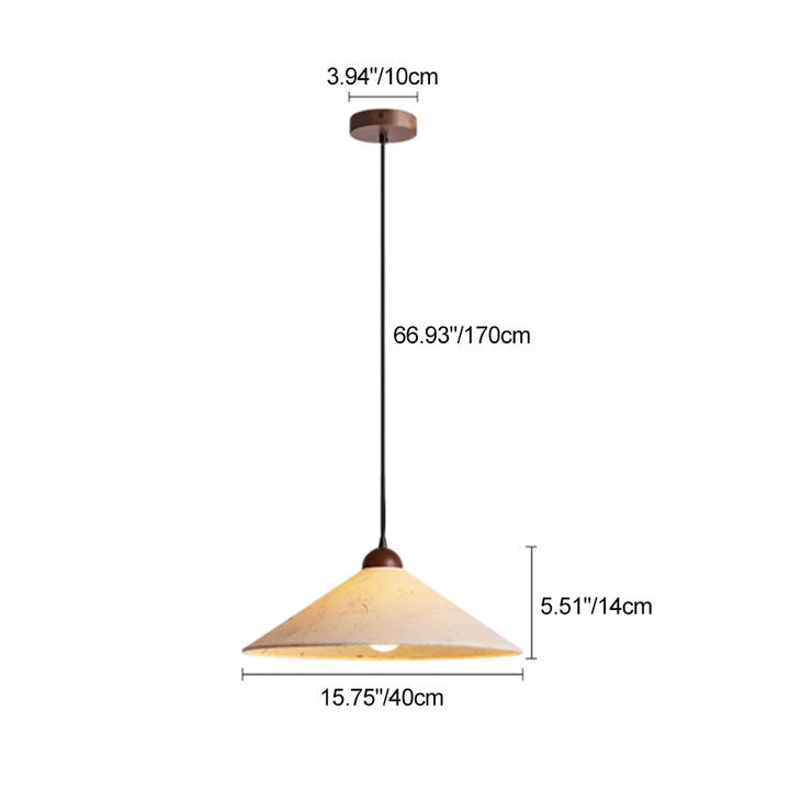 Traditionelle japanische Kegelpapier-Solid-Holz 1-Licht Pendelleuchte für das Wohnzimmer 
