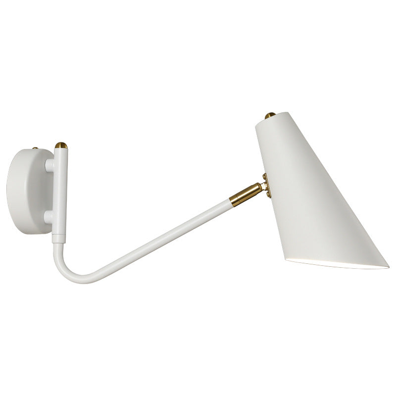 Contemporary Coastal Cone Metal 1-Light Wall Sconce Lamp For Bedroom