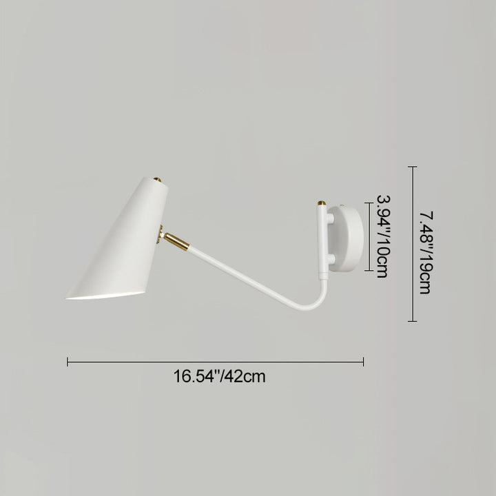 Zeitgenössische Küstenkegel Metall 1-Licht Wandleuchte für Schlafzimmer 