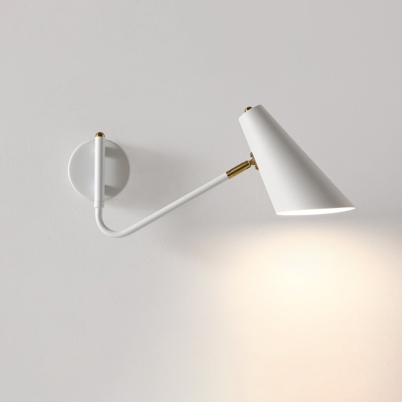 Contemporary Coastal Cone Metal 1-Light Wall Sconce Lamp For Bedroom
