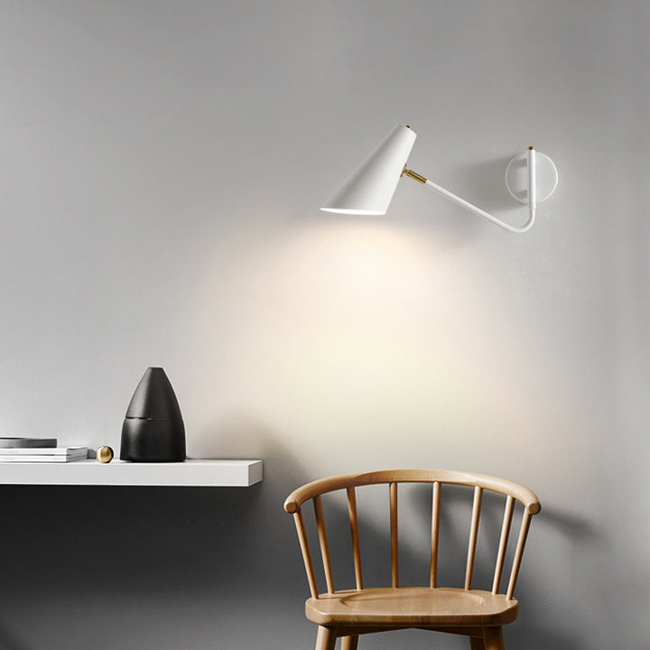 Zeitgenössische Küstenkegel Metall 1-Licht Wandleuchte für Schlafzimmer 