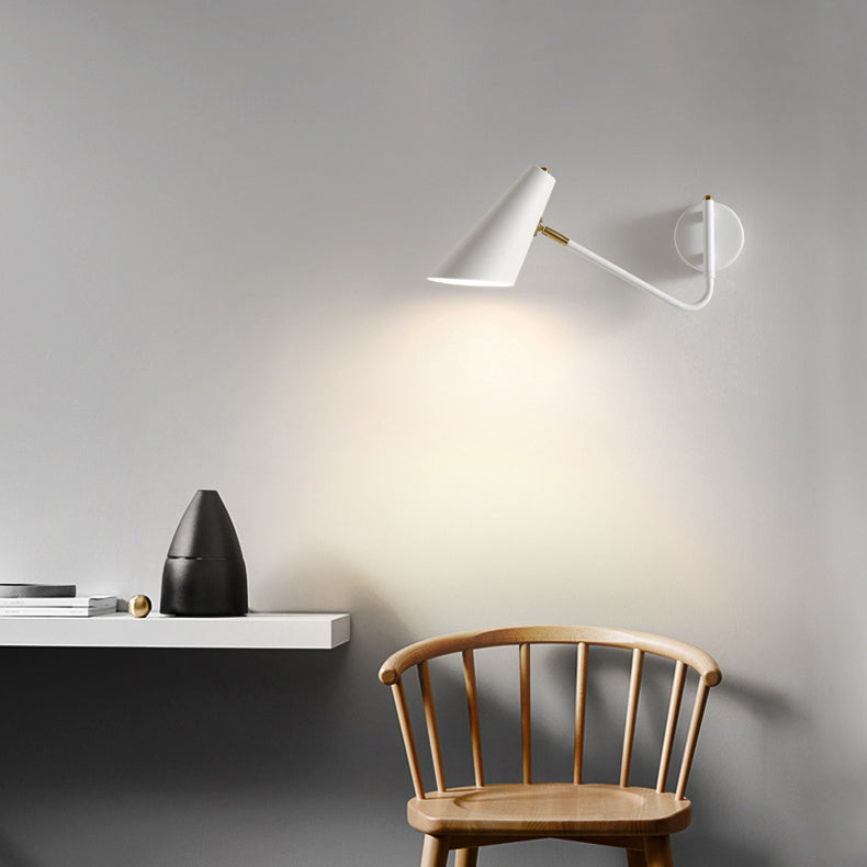 Contemporary Coastal Cone Metal 1-Light Wall Sconce Lamp For Bedroom