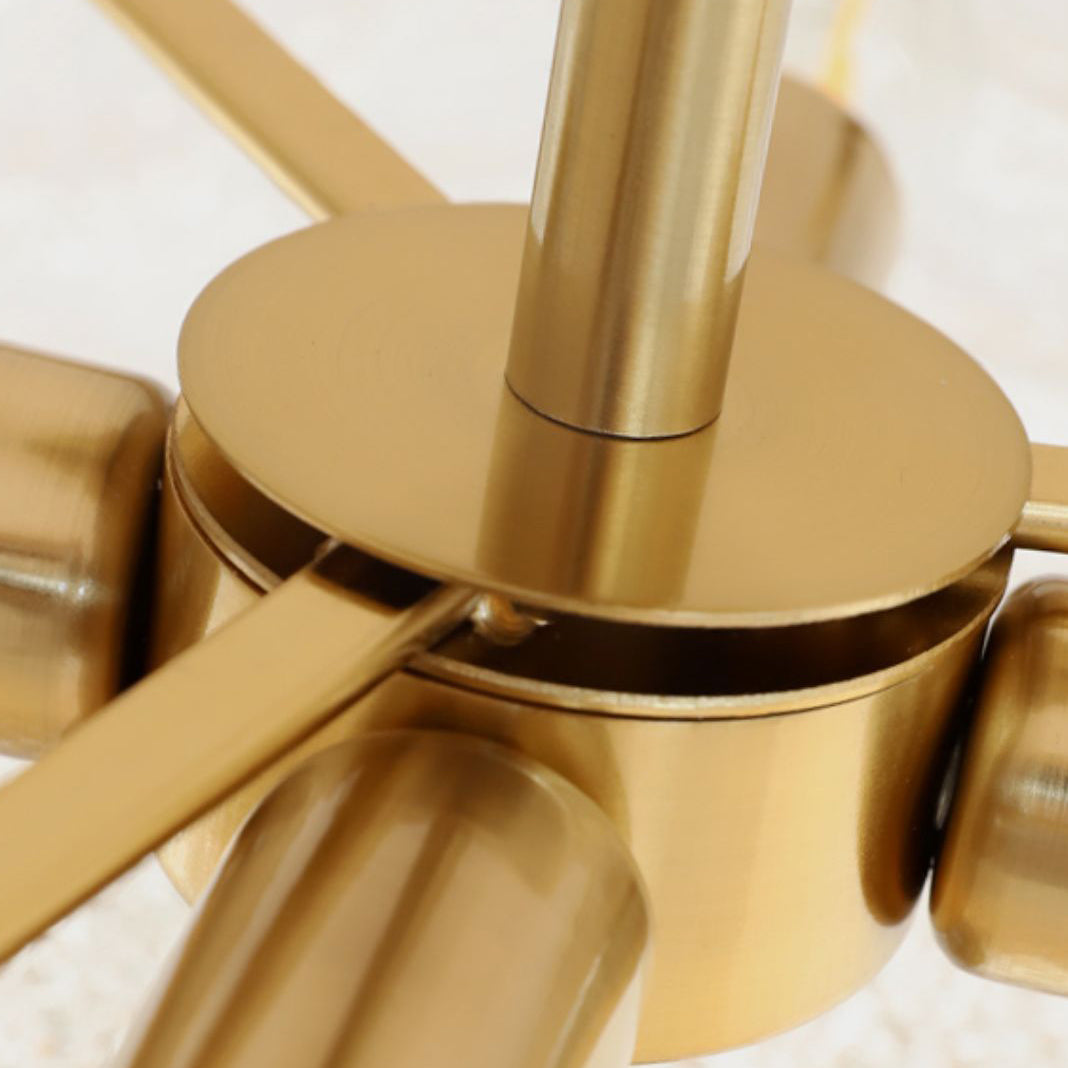 Plafonnier semi-encastré moderne en fer et verre à 6 lumières de style mi-siècle pour salon 
