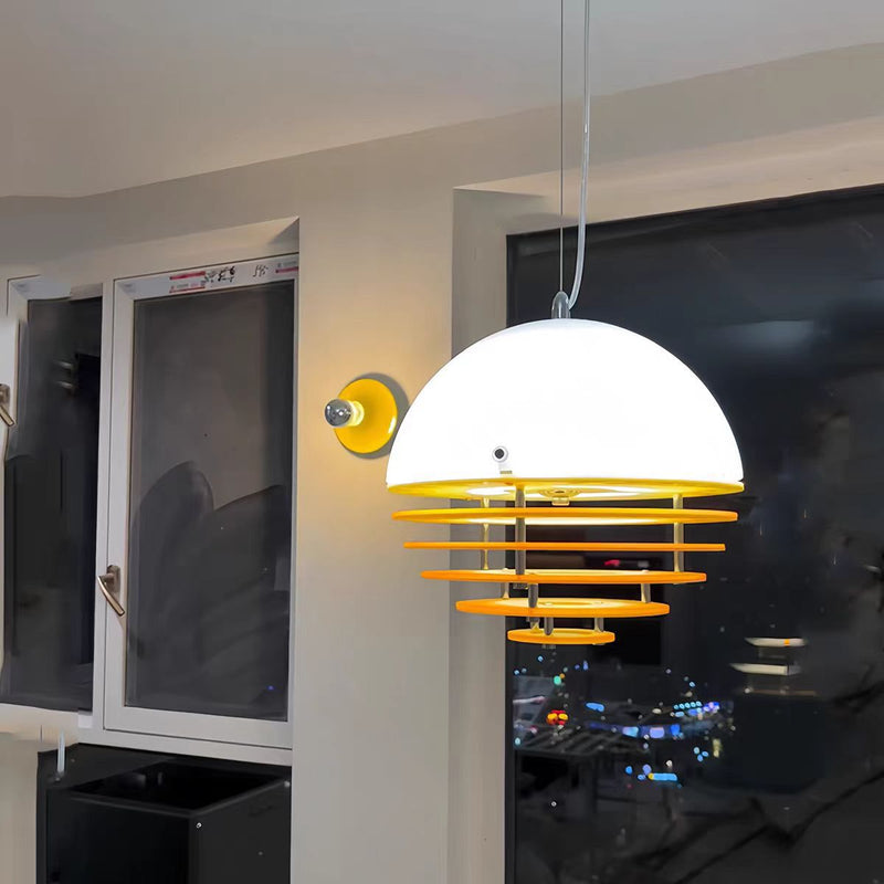 Modern Mid-Century Globe Iron Glass 1-Light Pendant Light For Bedroom