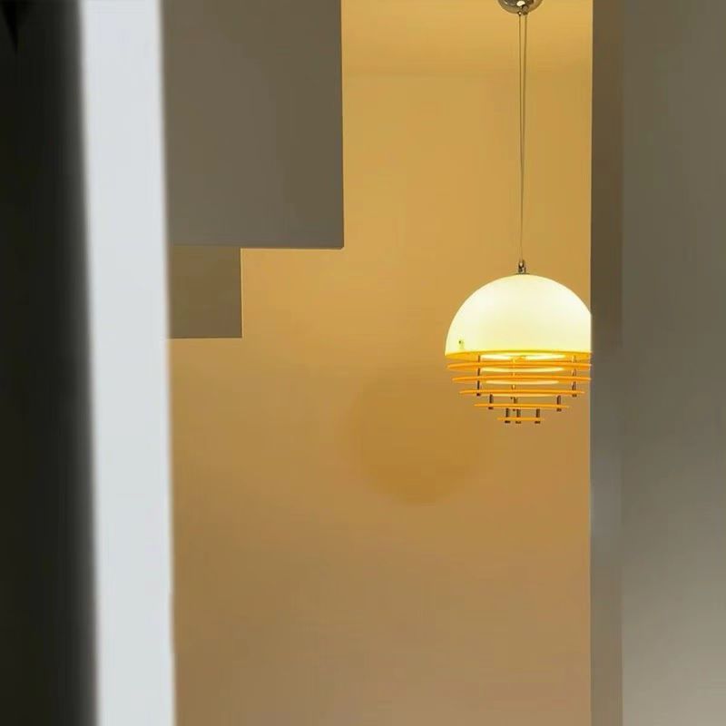 Modern Mid-Century Globe Iron Glass 1-Light Pendant Light For Bedroom