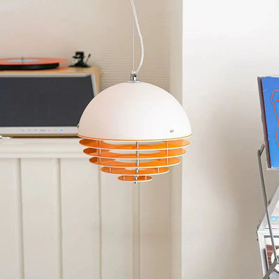 Modern Mid-Century Globe Iron Glass 1-Light Pendant Light For Bedroom