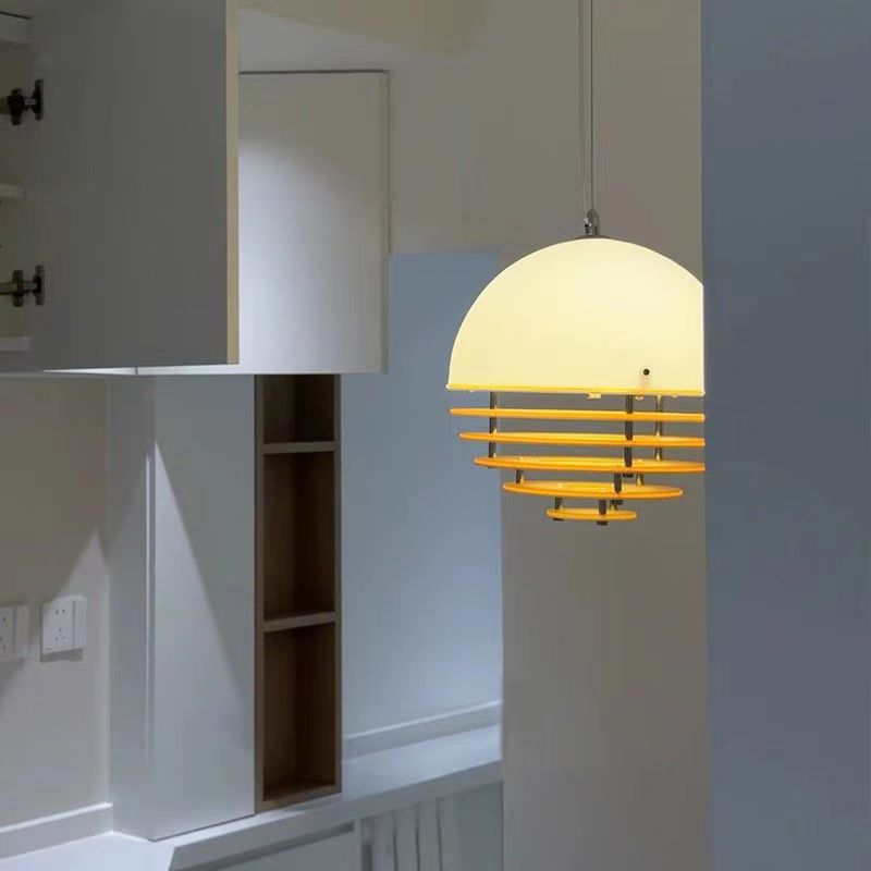 Modern Mid-Century Globe Iron Glass 1-Light Pendant Light For Bedroom