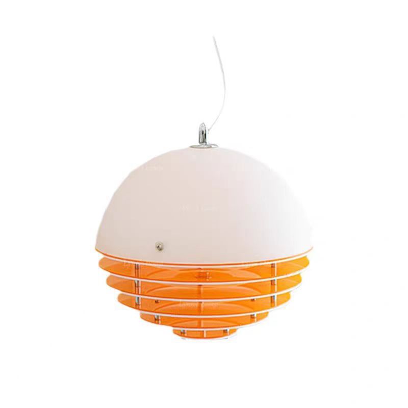 Modern Mid-Century Globe Iron Glass 1-Light Pendant Light For Bedroom