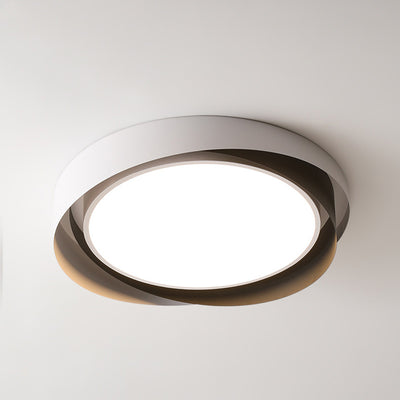 Modern Minimalist Cylinder Iron Acrylic LED Flush Mount Ceiling Light For Bedroom