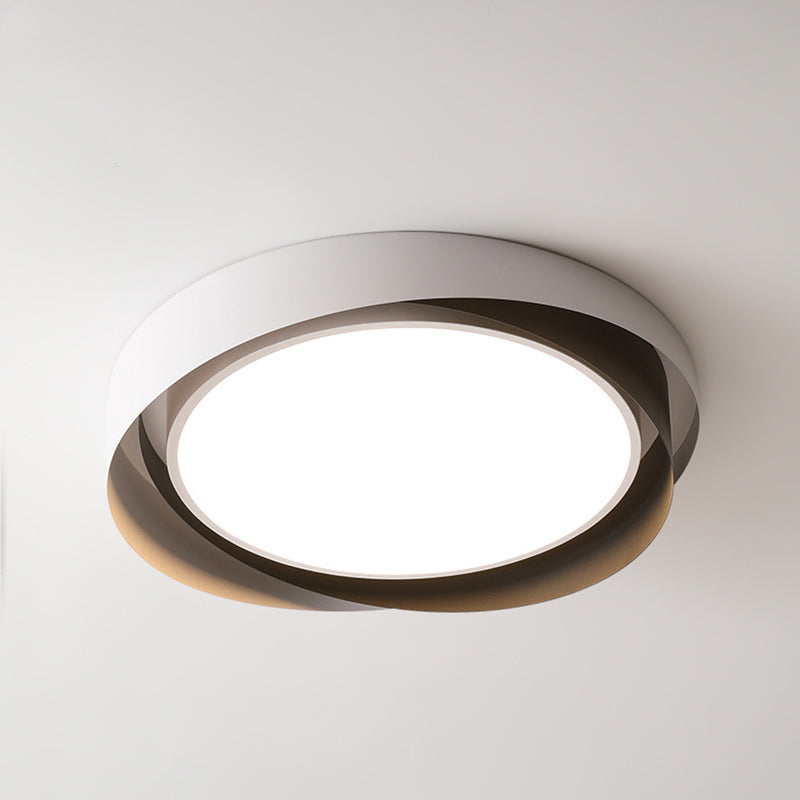 Modern Minimalist Cylinder Iron Acrylic LED Flush Mount Ceiling Light For Bedroom