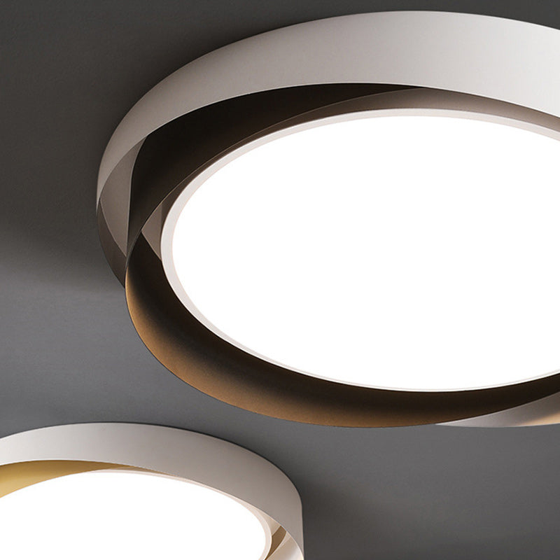 Modern Minimalist Cylinder Iron Acrylic LED Flush Mount Ceiling Light For Bedroom