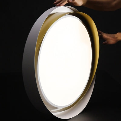 Modern Minimalist Cylinder Iron Acrylic LED Flush Mount Ceiling Light For Bedroom