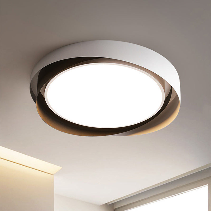 Modern Minimalist Cylinder Iron Acrylic LED Flush Mount Ceiling Light For Bedroom