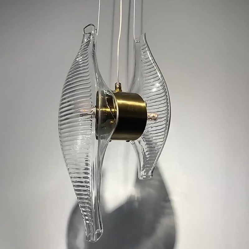 Modern Luxury Oval Stainless Steel Glass 2-Light Pendant Light For Bedroom
