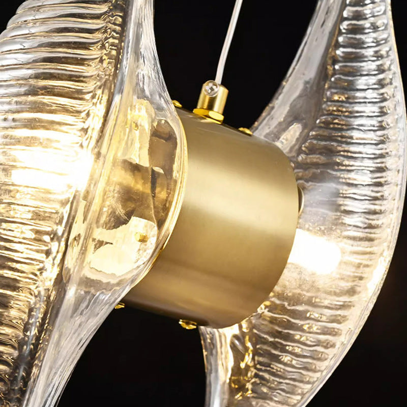 Modern Luxury Oval Stainless Steel Glass 2-Light Pendant Light For Bedroom