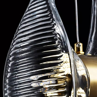 Modern Luxury Oval Stainless Steel Glass 2-Light Pendant Light For Bedroom