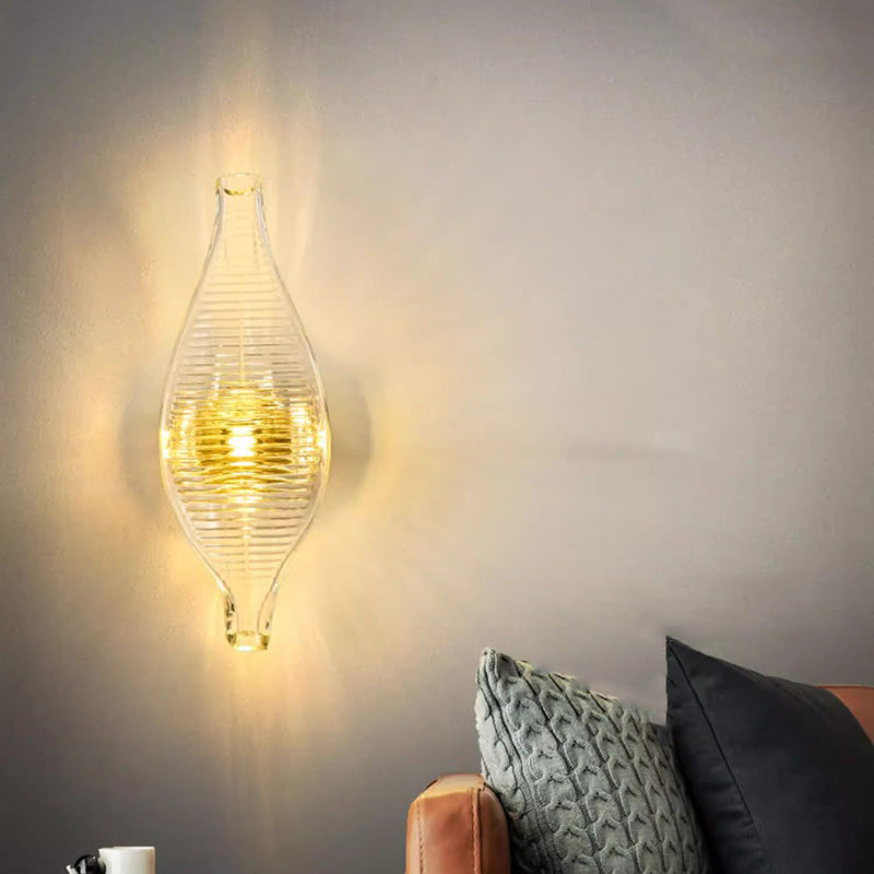 Modern Luxury Oval Stainless Steel Glass 2-Light Pendant Light For Bedroom