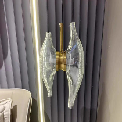 Modern Luxury Oval Stainless Steel Glass 2-Light Pendant Light For Bedroom