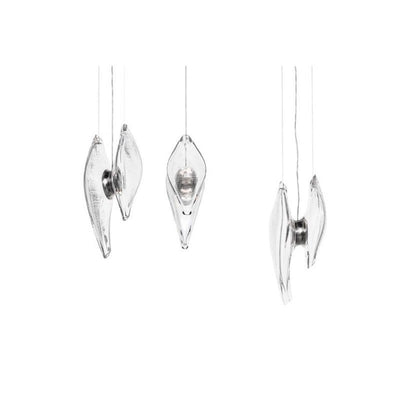 Modern Luxury Oval Stainless Steel Glass 2-Light Pendant Light For Bedroom