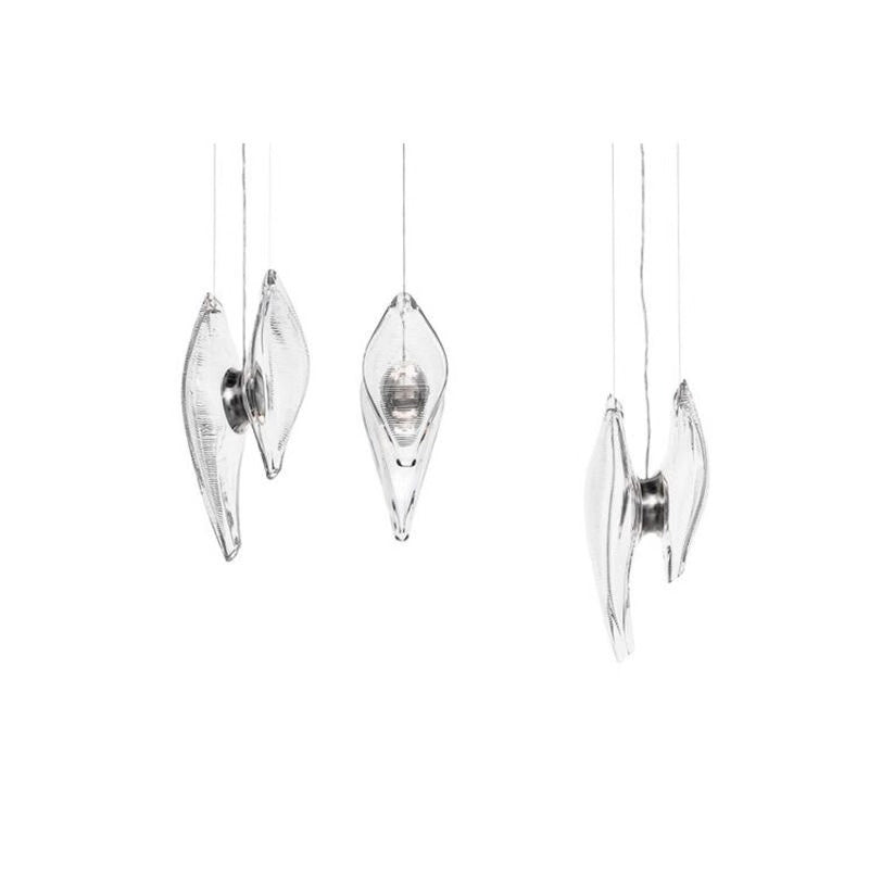 Modern Luxury Oval Stainless Steel Glass 2-Light Pendant Light For Bedroom