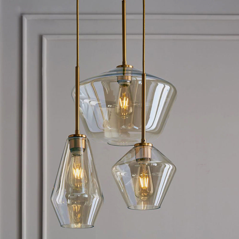Contemporary Scandinavian Cone Iron Glass 1-Light Pendant Light For Bedroom