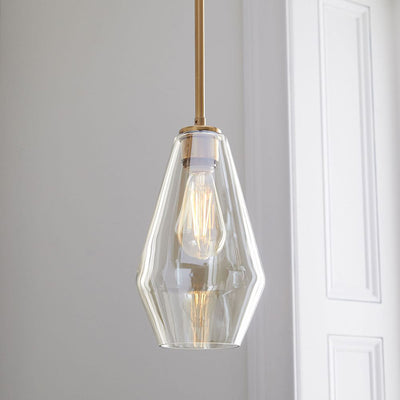Contemporary Scandinavian Cone Iron Glass 1-Light Pendant Light For Bedroom