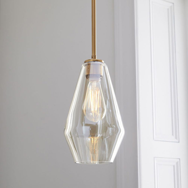 Contemporary Scandinavian Cone Iron Glass 1-Light Pendant Light For Bedroom