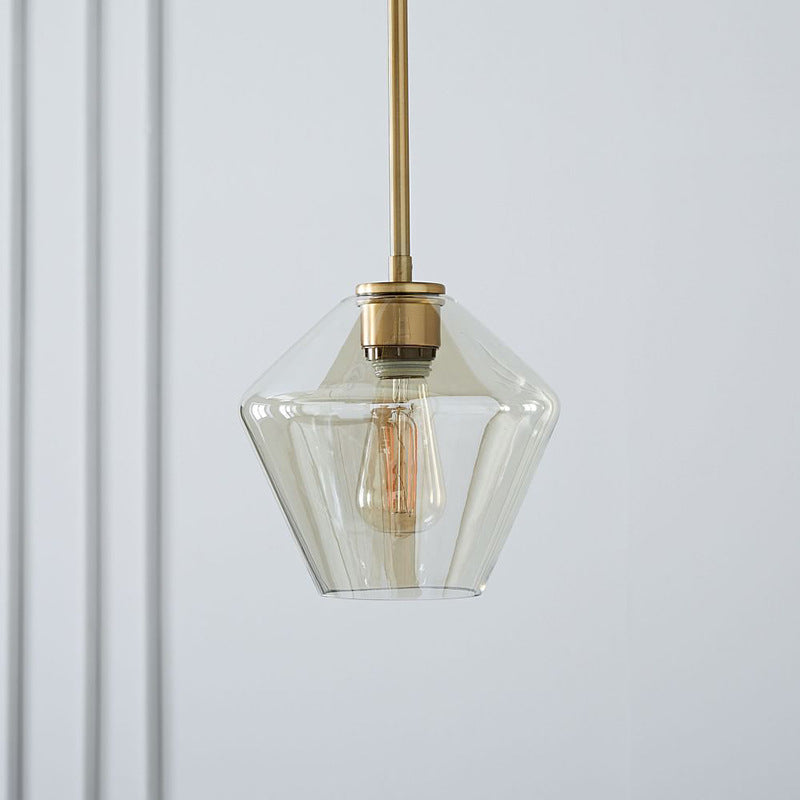 Contemporary Scandinavian Cone Iron Glass 1-Light Pendant Light For Bedroom