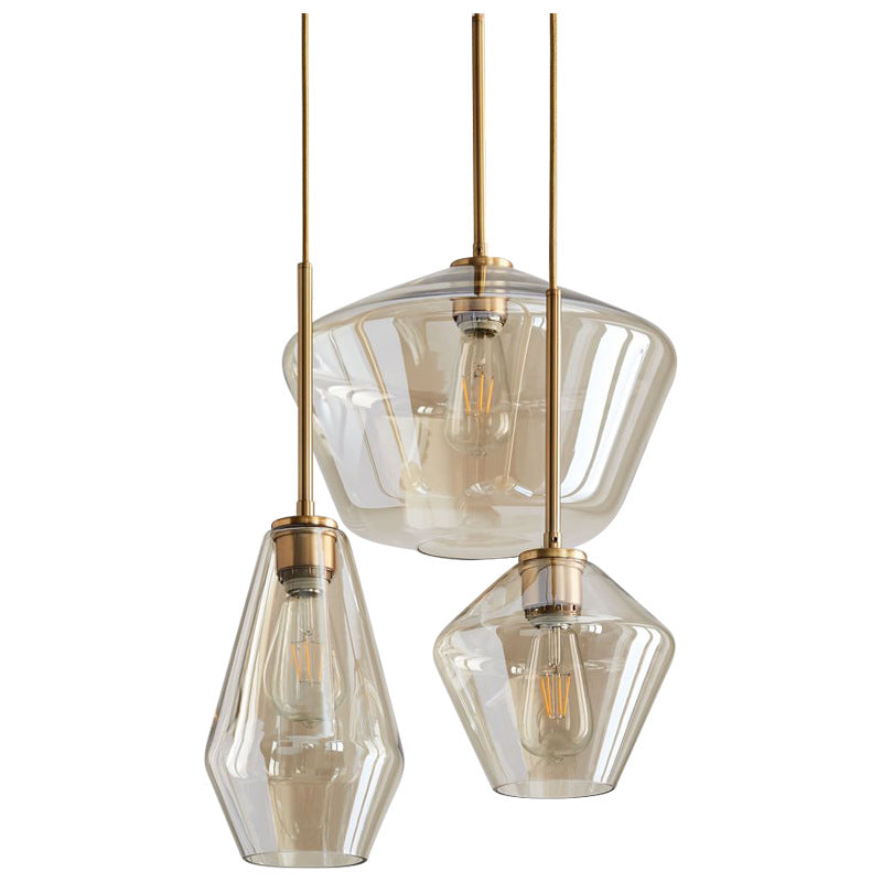Contemporary Scandinavian Cone Iron Glass 1-Light Pendant Light For Bedroom