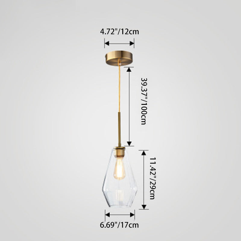 Contemporary Scandinavian Cone Iron Glass 1-Light Pendant Light For Bedroom