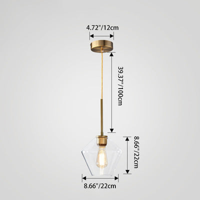 Contemporary Scandinavian Cone Iron Glass 1-Light Pendant Light For Bedroom