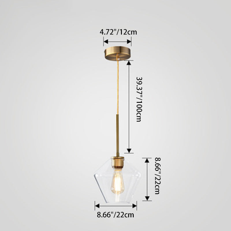 Contemporary Scandinavian Cone Iron Glass 1-Light Pendant Light For Bedroom
