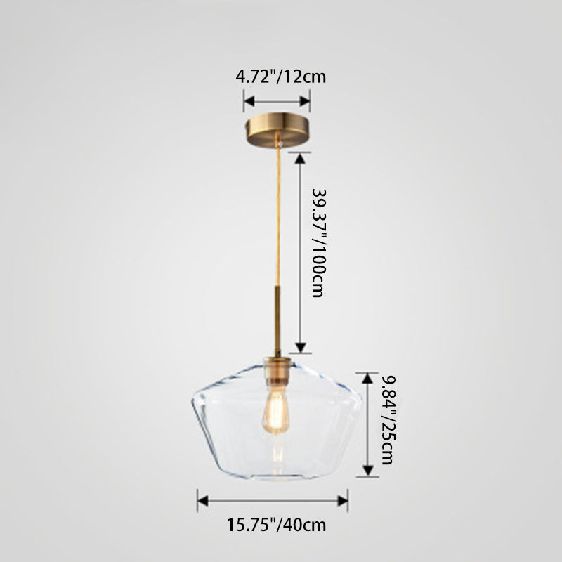 Contemporary Scandinavian Cone Iron Glass 1-Light Pendant Light For Bedroom
