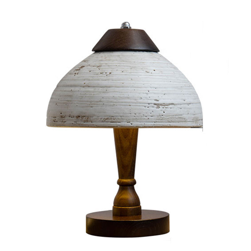 Lampe de table LED en céramique et bois de style moderne mi-siècle pour chambre à coucher 